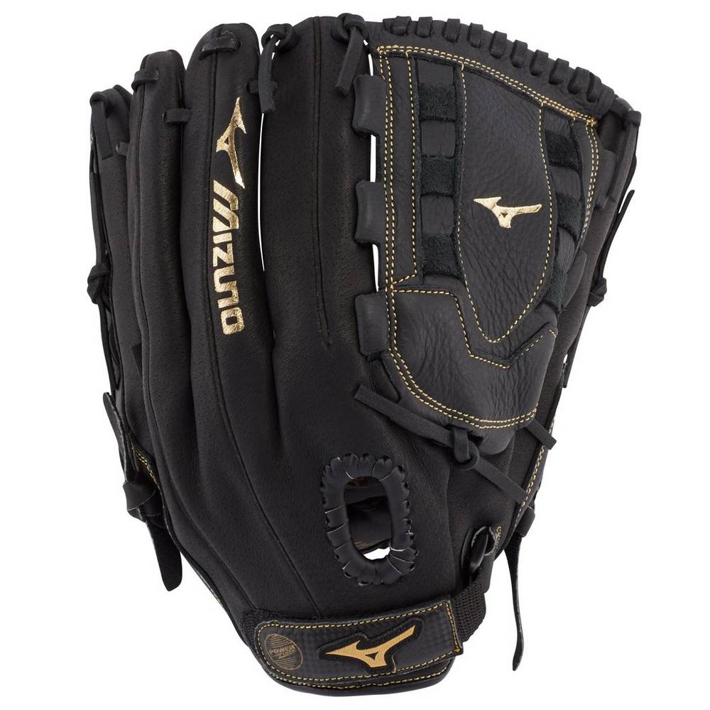 Luva Mizuno Premier Series Slowpitch 12.5" - Homem - Pretas/Douradas - ROIGF2587